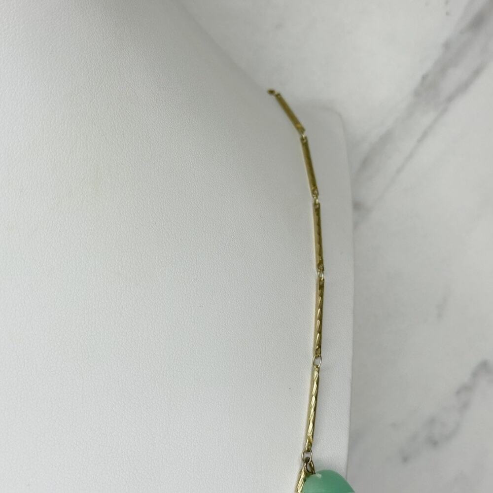 Chico's Teal Green Charm Dangle Gold Tone Necklace ✨ - Picture 10 of 11